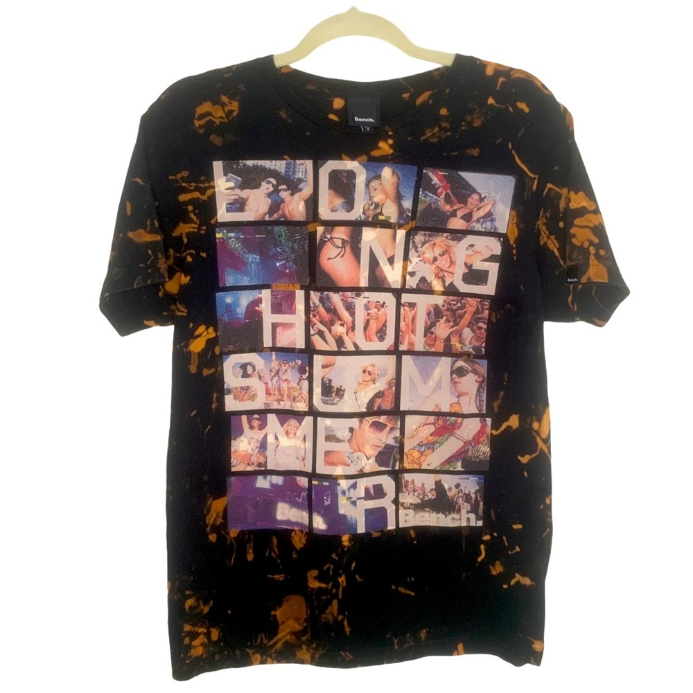 Bench Long Hot Summer Tee Custom Tie Dye Sz Small